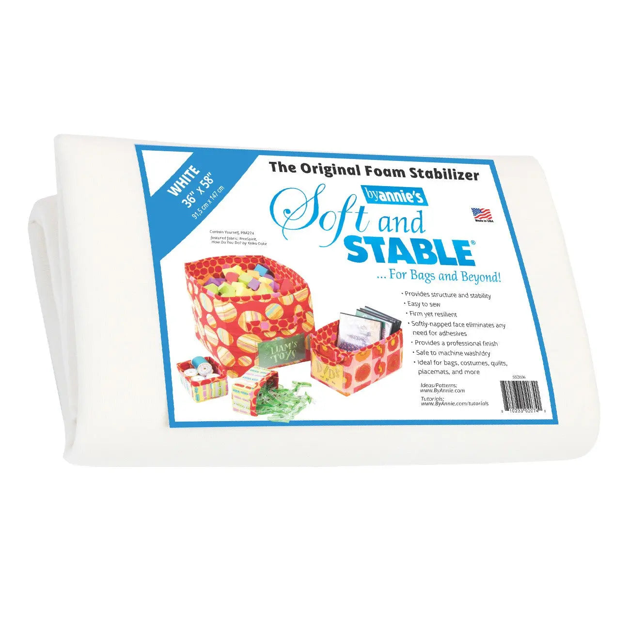 Soft and Stable White 100% Polyester Foam Stabilizer 36in x 58in By Annie
