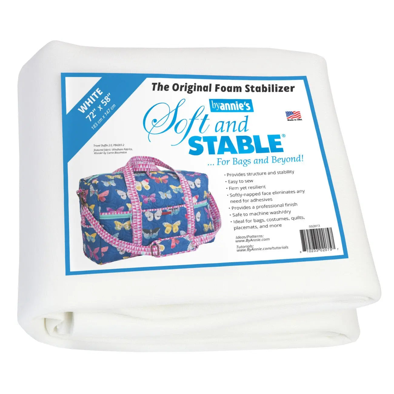 Soft and Stable White 100% Polyester Foam Stabilizer 72in x 58in By Annie