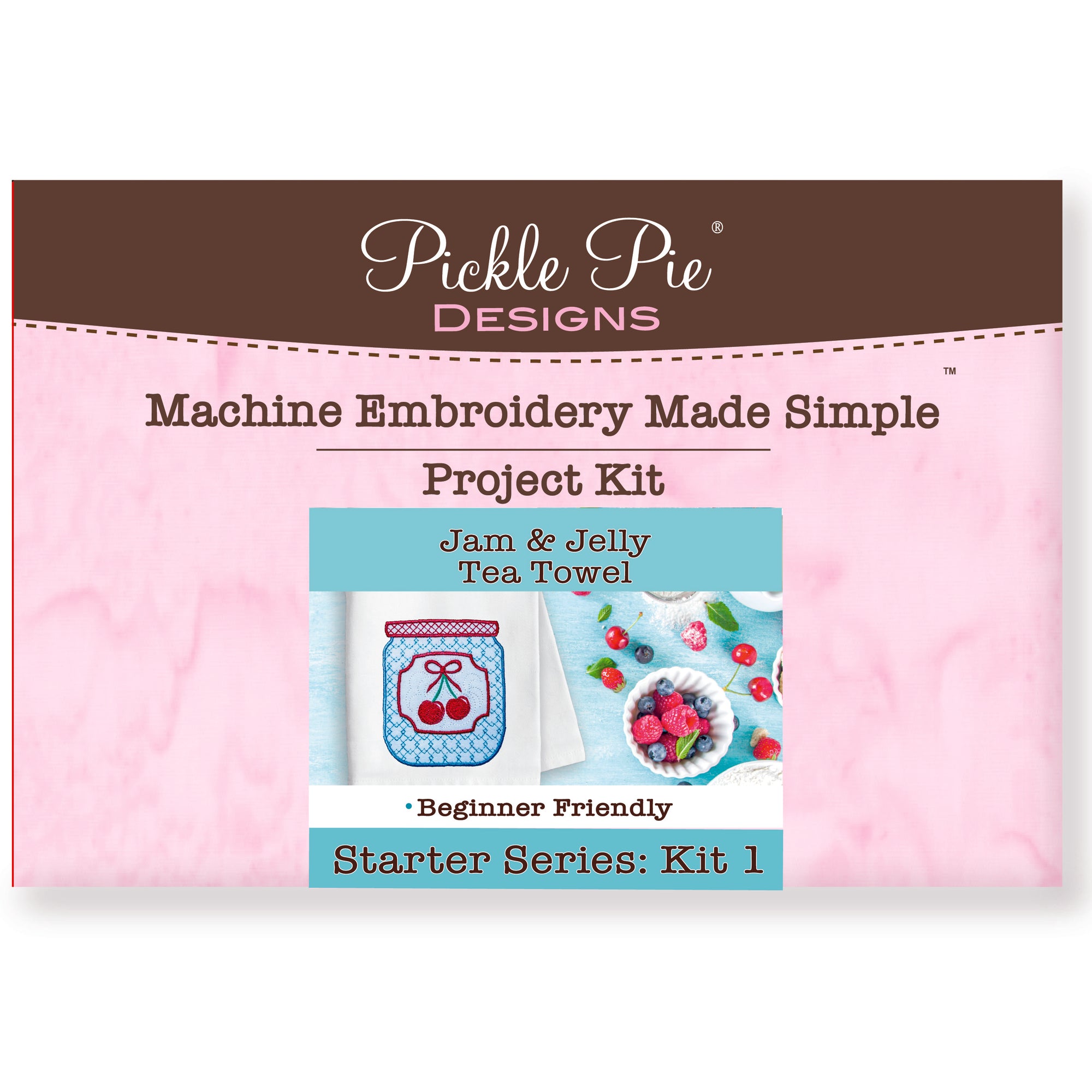 Preorder Starter Series Machine Embroidery Kit No. 01: Jam & Jelly Tea Towel