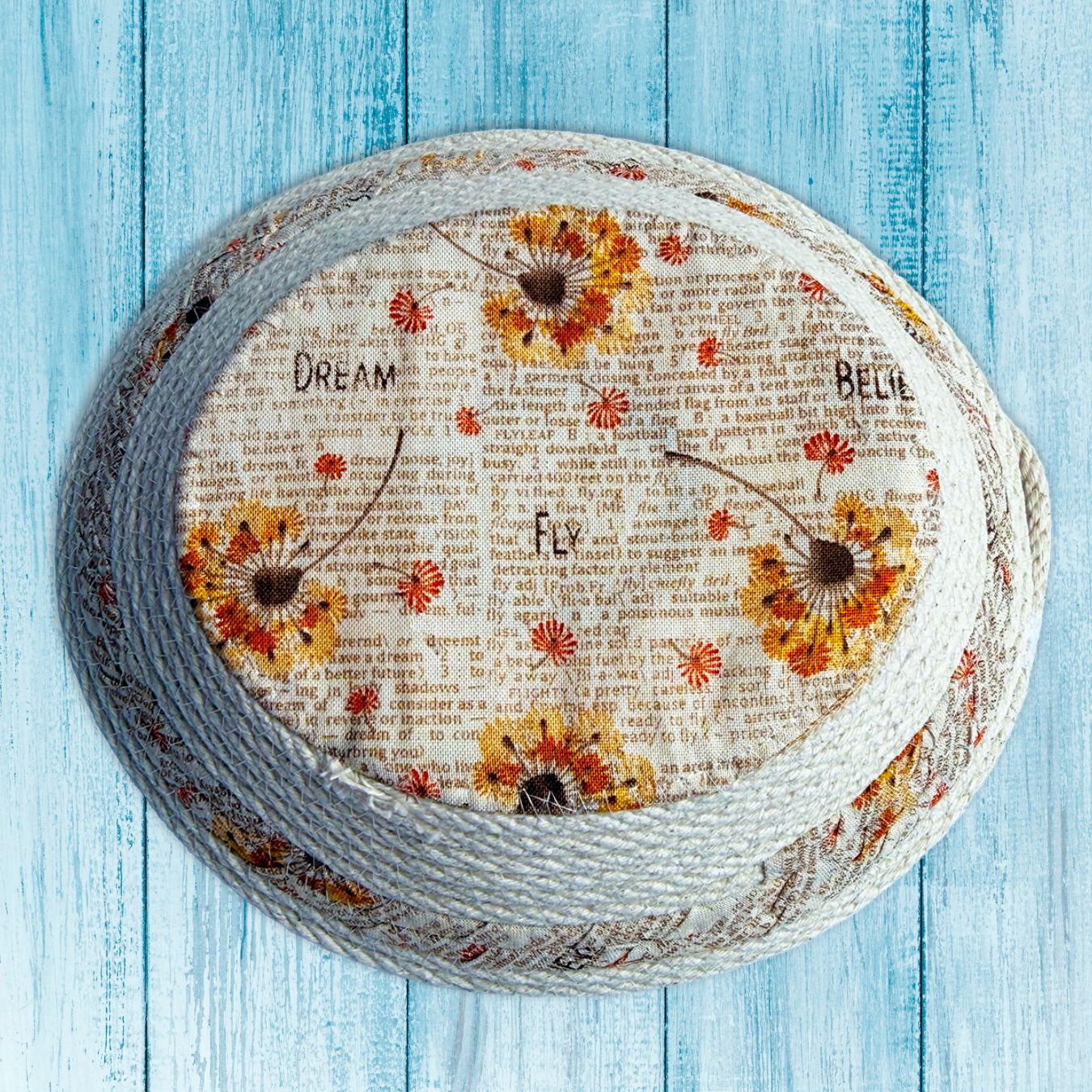 Stunning Sunflowers Rope Bowl Bases In the Hoop Machine Embroidery Design Set