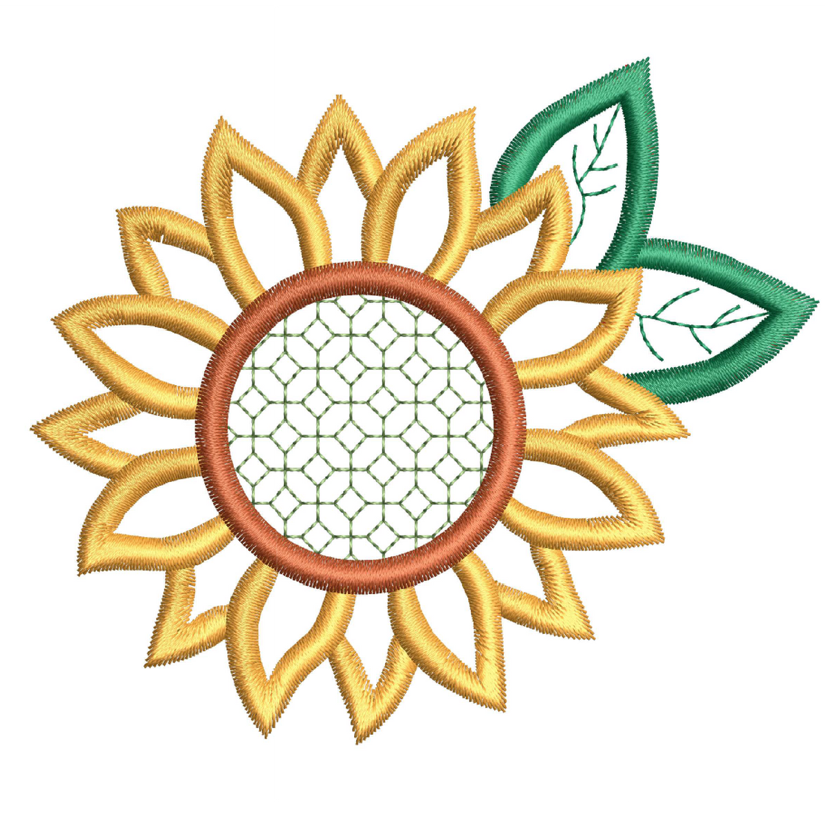 Pumpkin &amp; Sunflower Applique Machine Embroidery Design Set