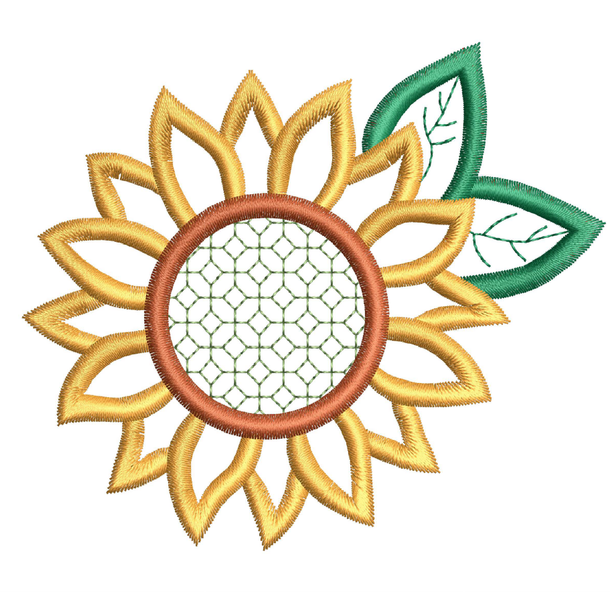 Pumpkin & Sunflower Applique Machine Embroidery Design Set