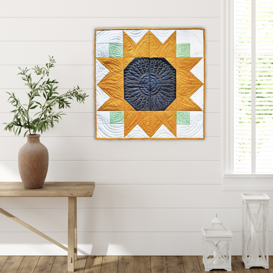 Sunflower Bundle In-the-Hoop Quilt Embroidery Design Set