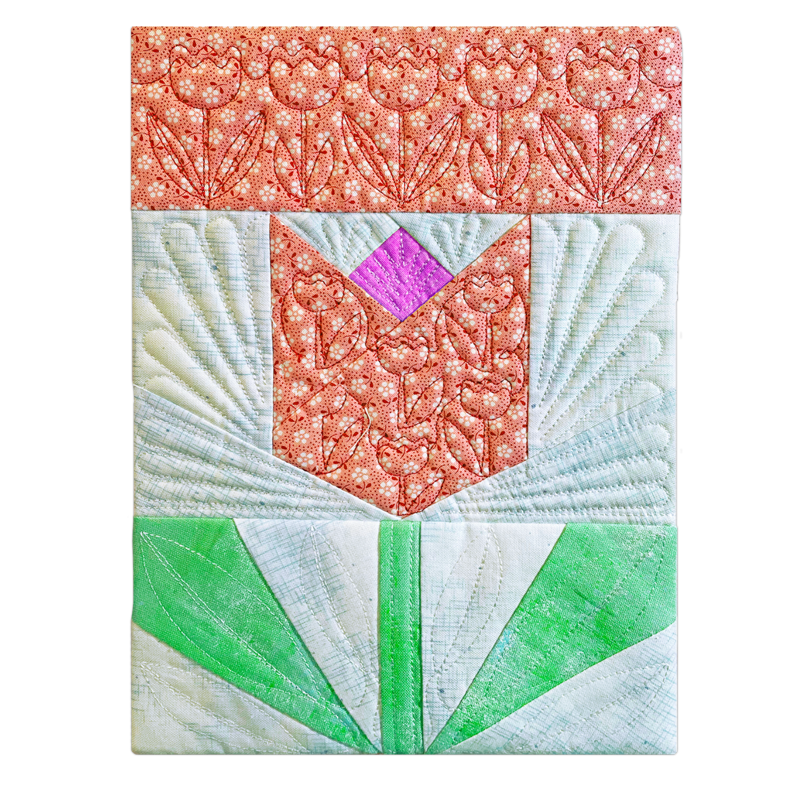 Tulip Mini Quilt Banners In the Hoop Machine Embroidery Design Set