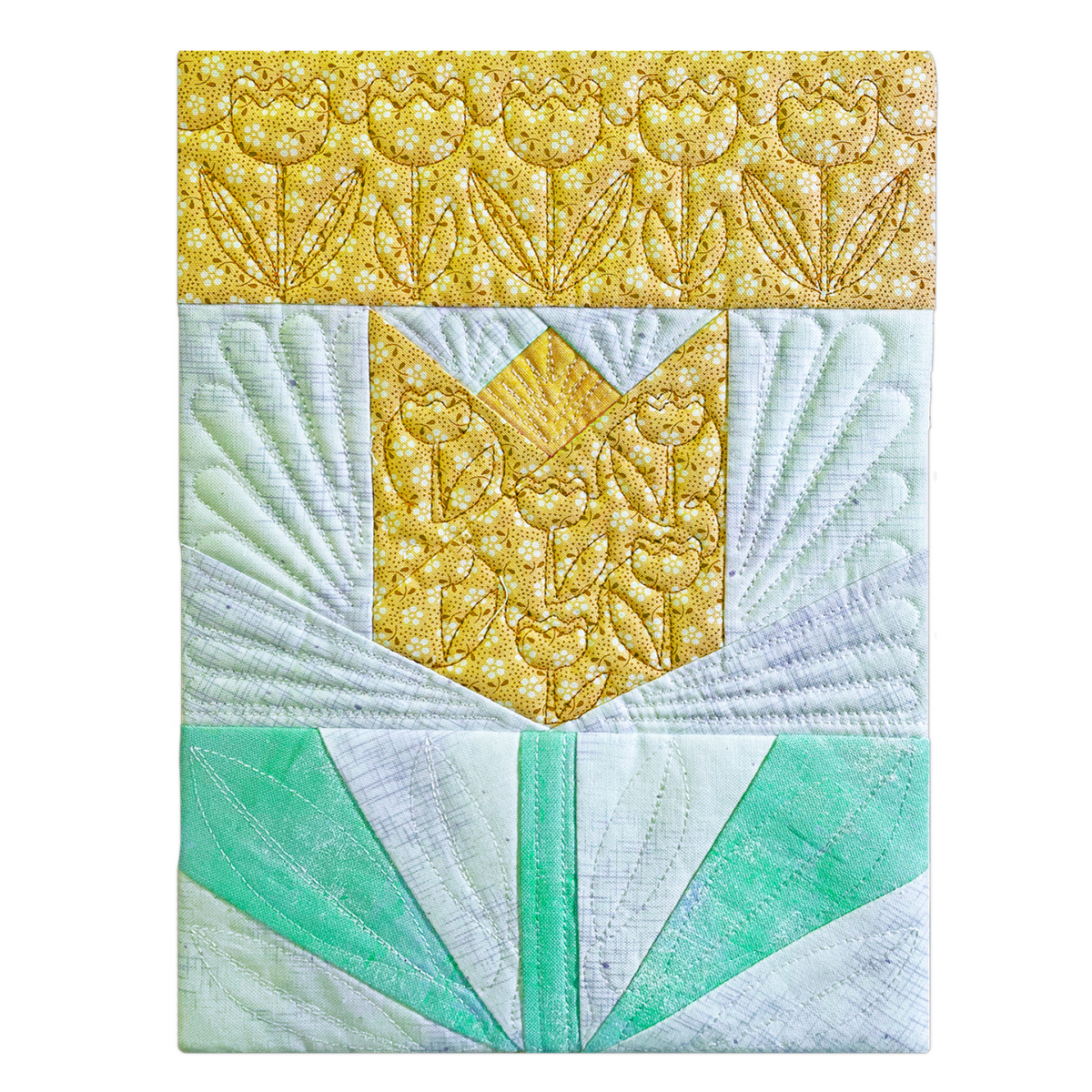 Tulip Mini Quilt Banners In the Hoop Machine Embroidery Design Set