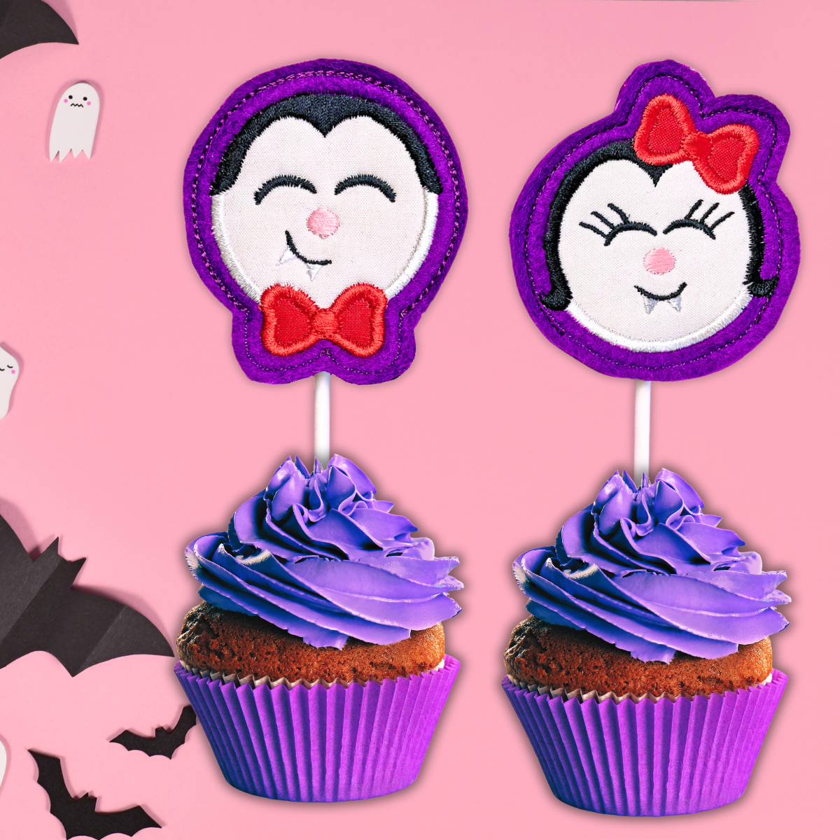 Vampire Lollipop, Pencil, and Cupcake Toppers In the Hoop