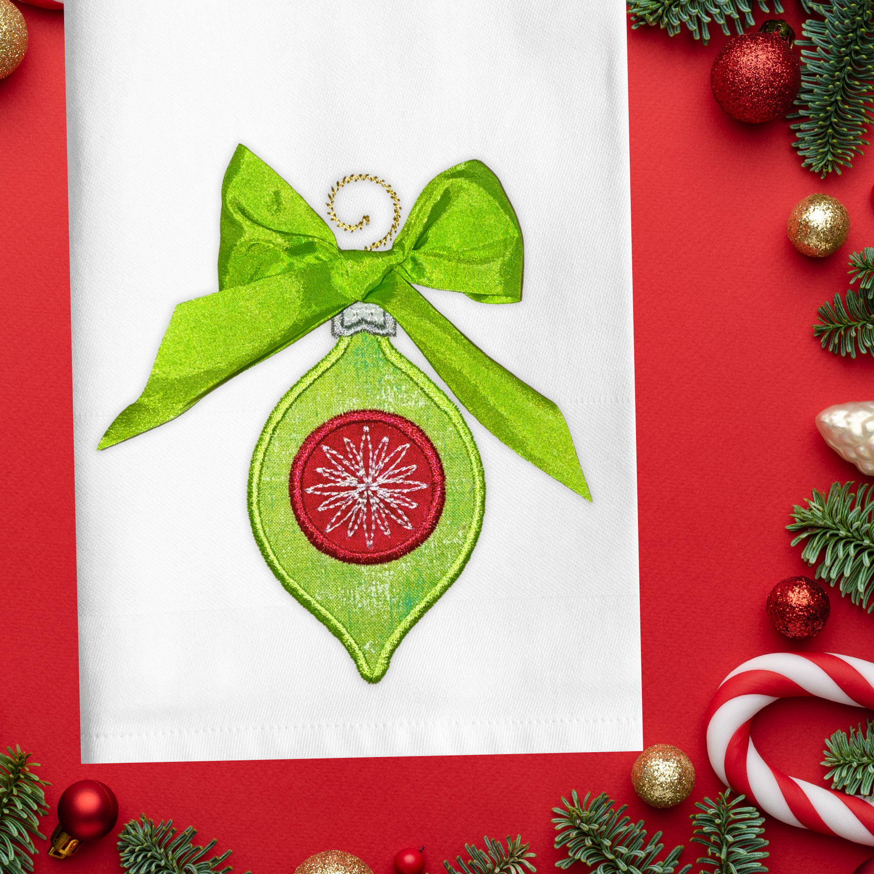 Vintage Christmas Ornament Applique Machine Embroidery Design Set