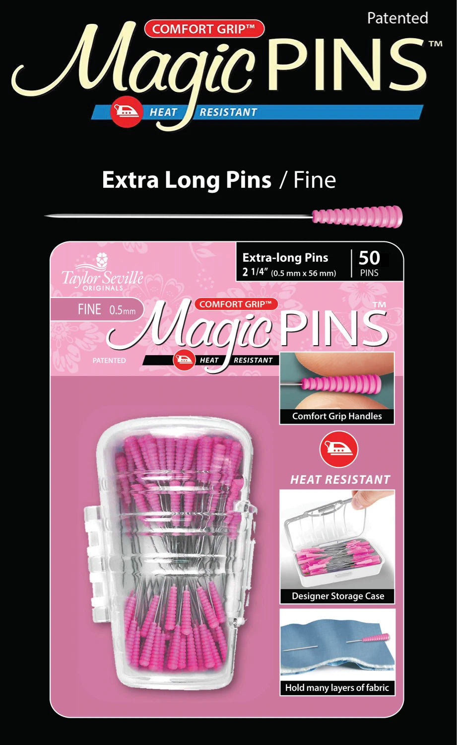 Taylor Seville Magic Pins (Extra Long Fine)