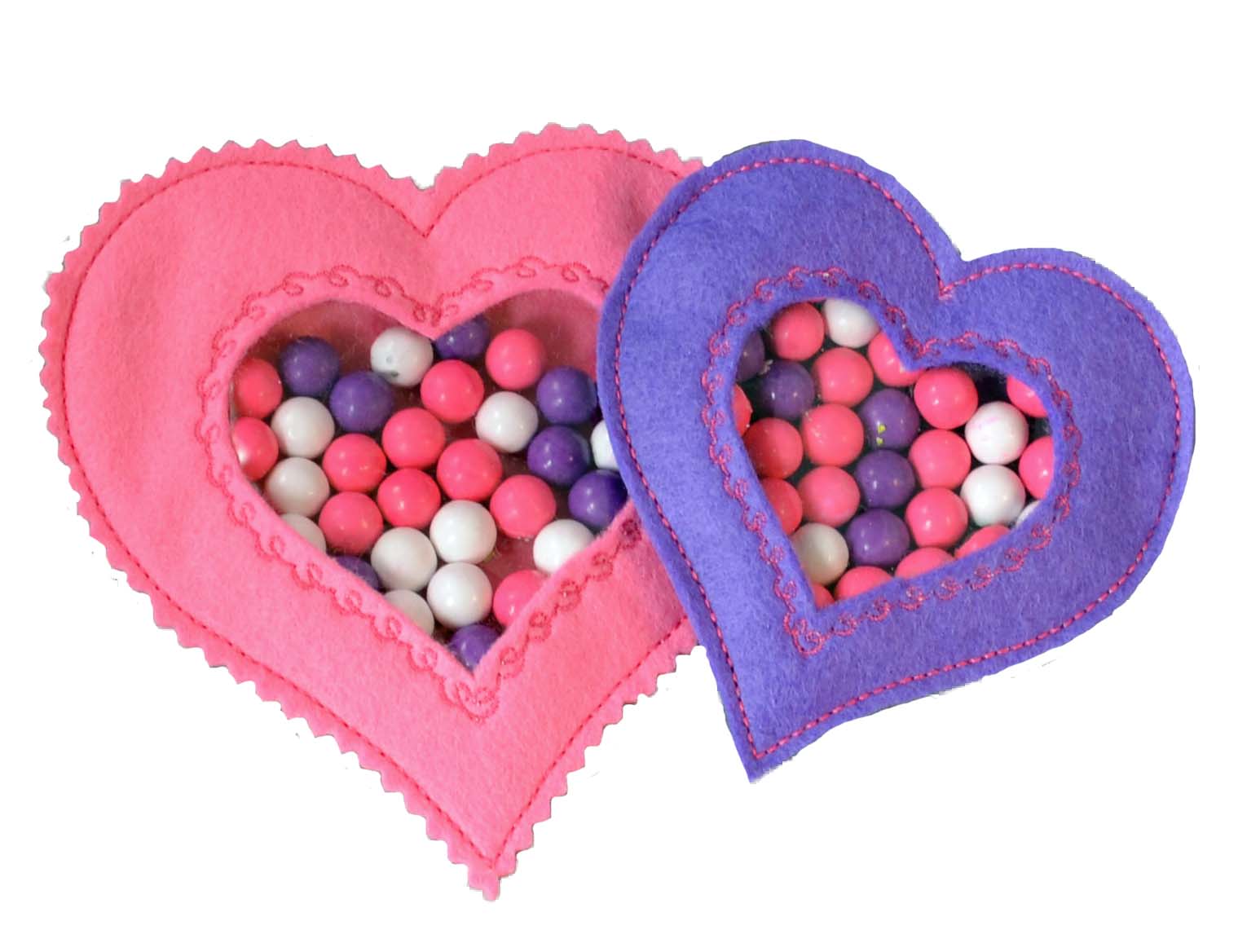 Heart Valentine Candy Cutie In the Hoop Machine Embroidery Design