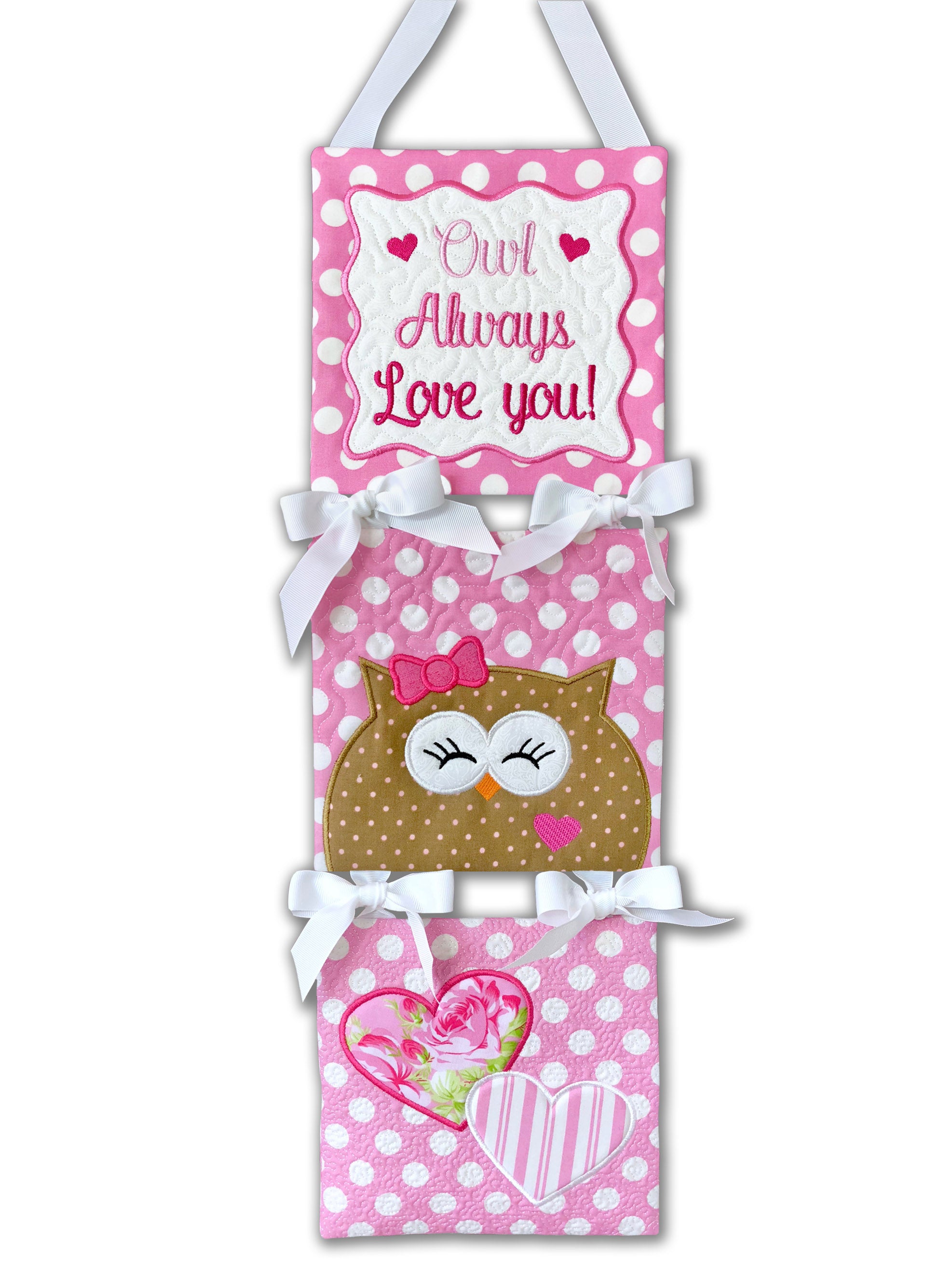 Owl Always Love You In the Hoop Quilt Block Projects Embroidery Design Download 