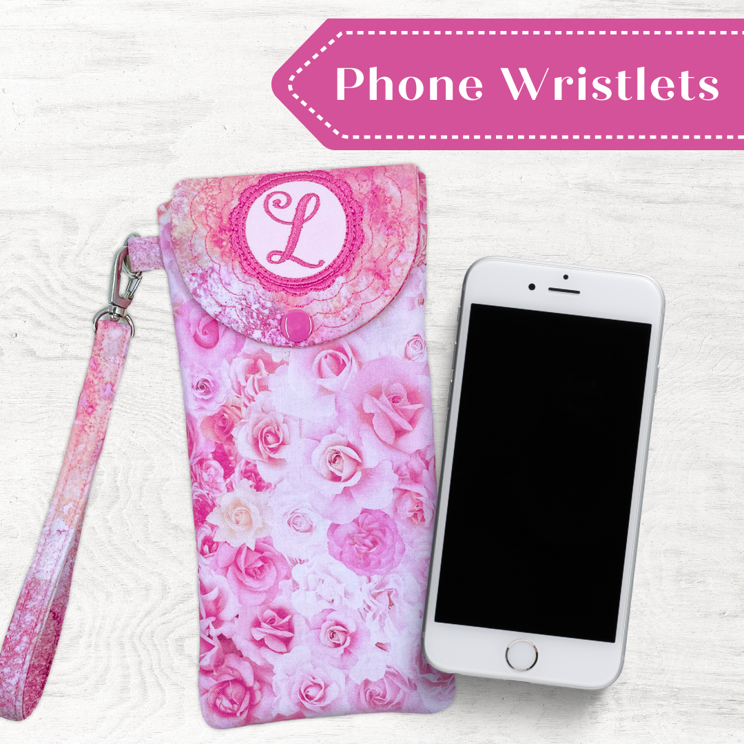 Monogrammed Wristlet Phone Cases Machine Embroidery Design Set Monogrammed Wristlet Phone Cases Machine Embroidery Design Set