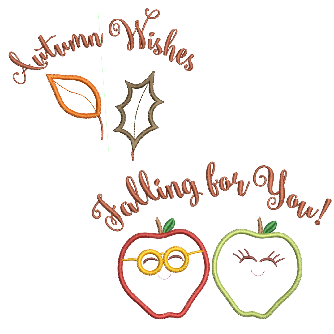 Autumn Wishes Apples VIP Applique Set 8/22
