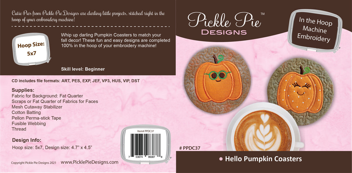 Dealer Only - Hello Pumpkin Coasters Design