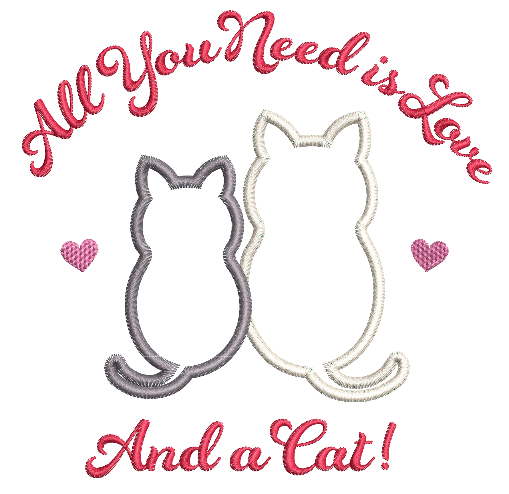 All You Need is Love (and a Cat) Applique