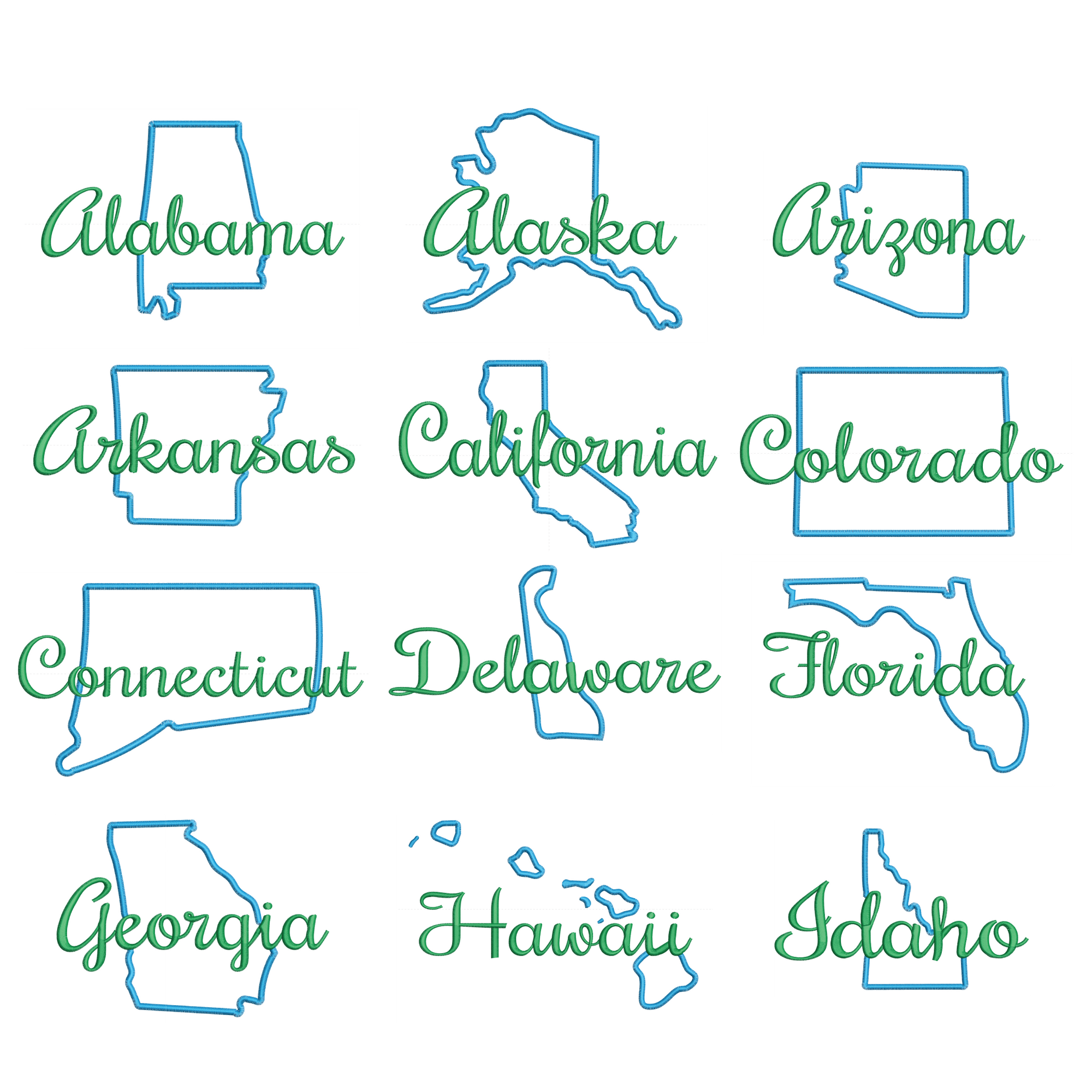 HUGE State of Mine Machine Embroidery Applique Set