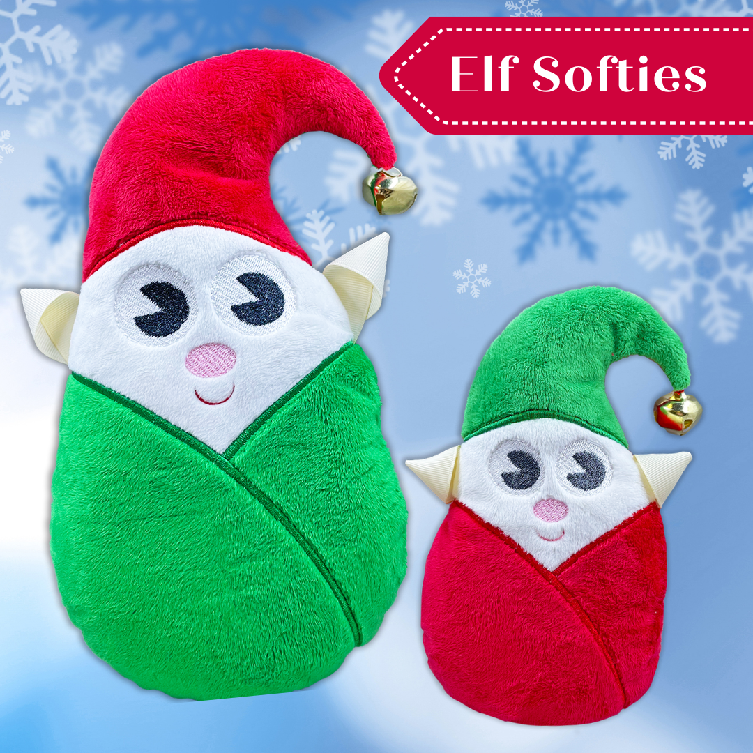 Jingle the Baby Christmas Elf Softie In the Hoop Design, image size:1080x1080