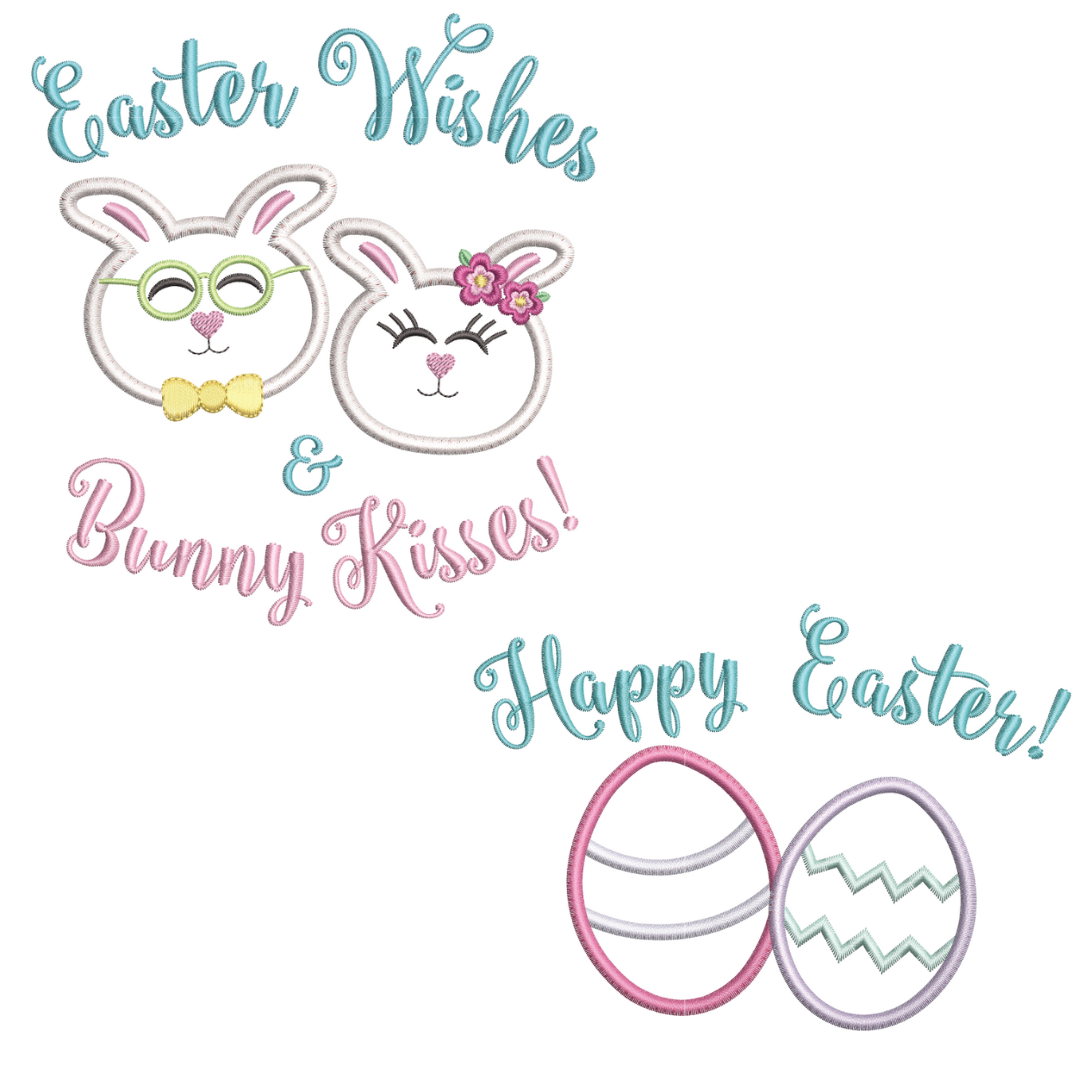Easter Vip Easter Wishes Applique In The Hoop Machine Embroidery - PicklePie Designs