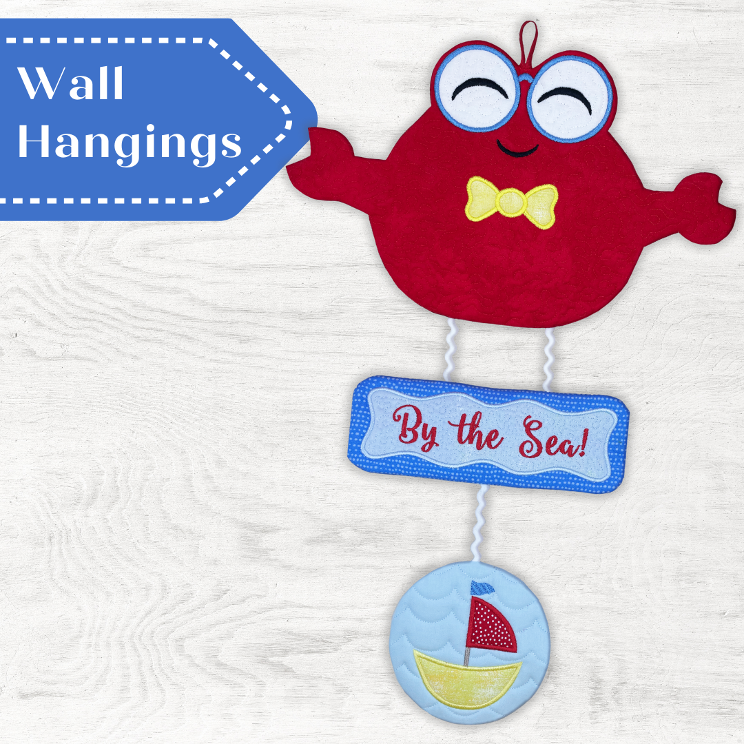 Seaside Sweeties Whimsical Wall Hangings Machine Embroidery Design Set