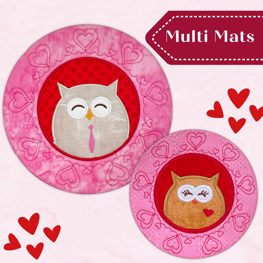 Owl Multi Mats In-the-hoop Machine Embroidery Design