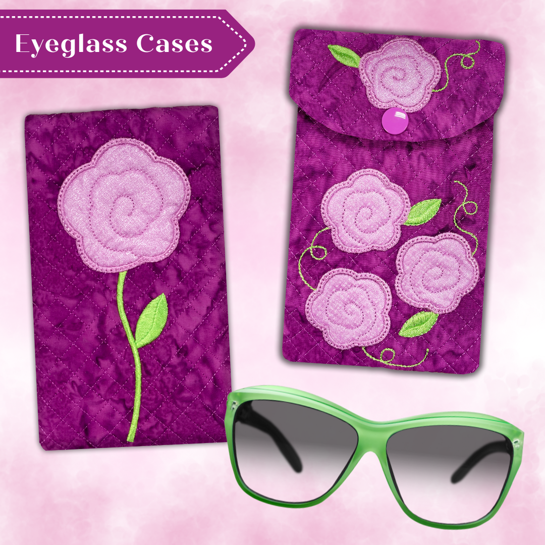 Posy Glasses Case In the Hoop Embroidery Design - Main Image