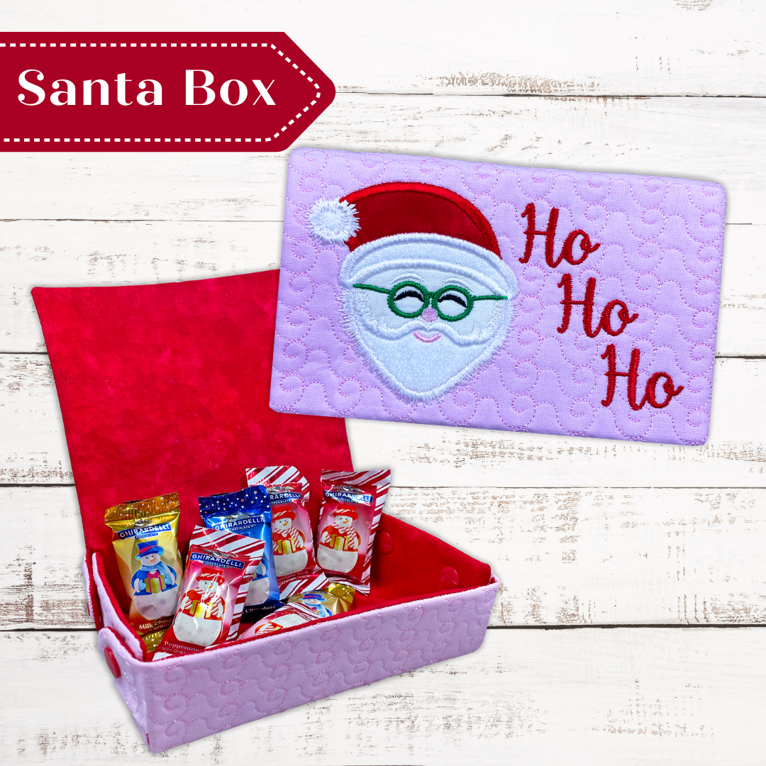 Santa Boxes Santa Boxes In The Hoop Machine Embroidery Designs - PicklePie Designs