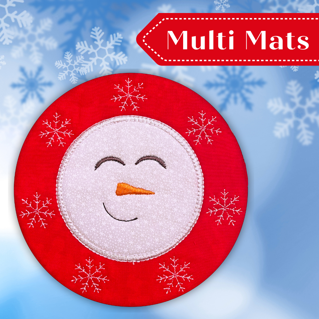 Snowman Multi Mats In The Hoop Machine Embroidery Picklepie Designs 