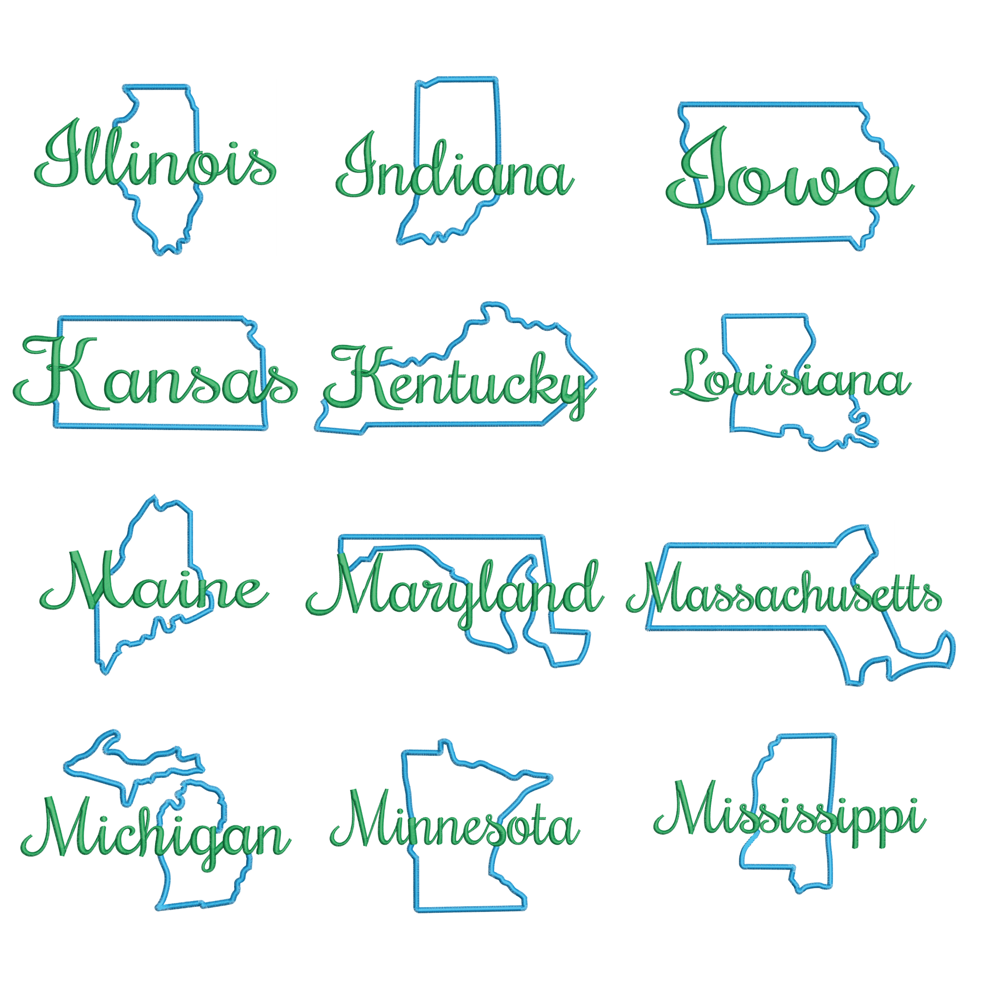 HUGE State of Mine Machine Embroidery Applique Set