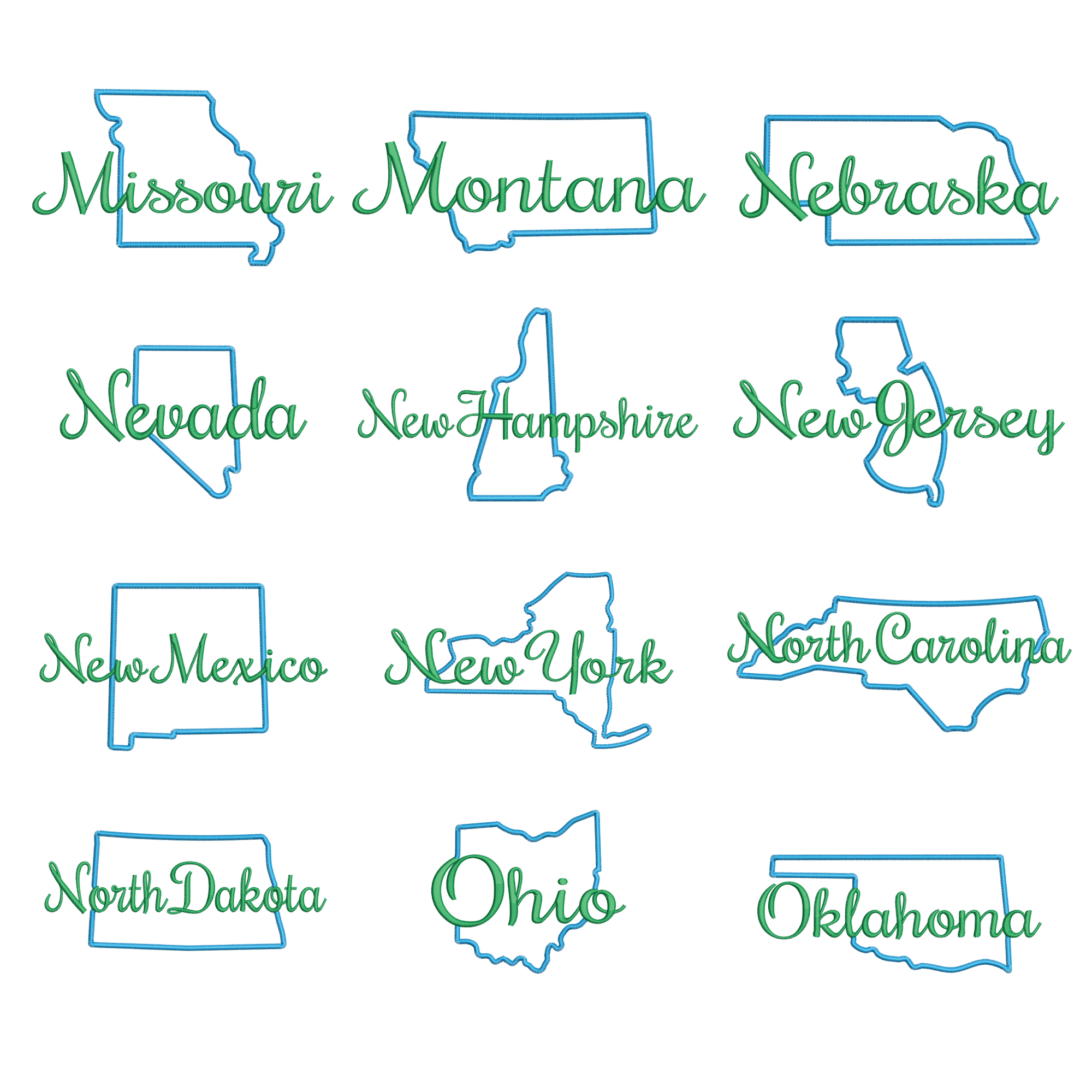 HUGE State of Mine Machine Embroidery Applique Set