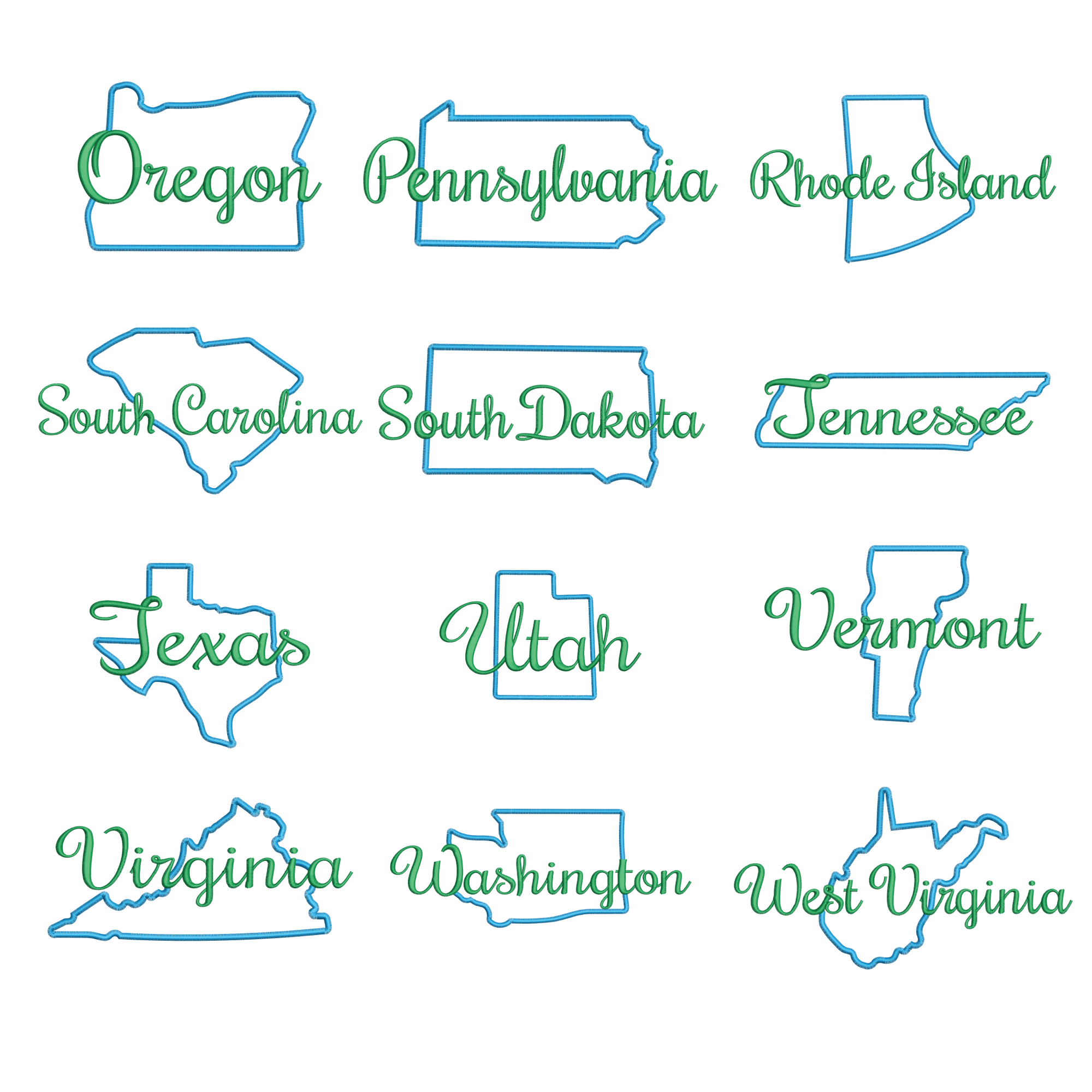 HUGE State of Mine Machine Embroidery Applique Set