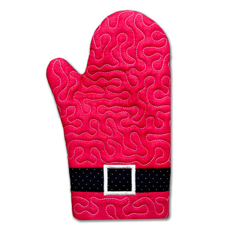 Santa Oven Mitts 'In the Hoop' Machine Embroidery Design