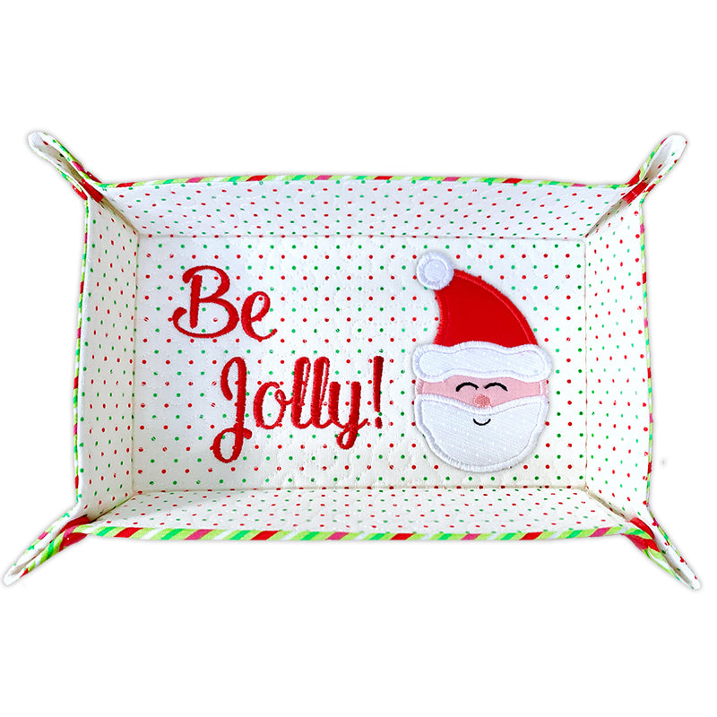 Santa Trinket Trays In the Hoop Machine Embroidery Design