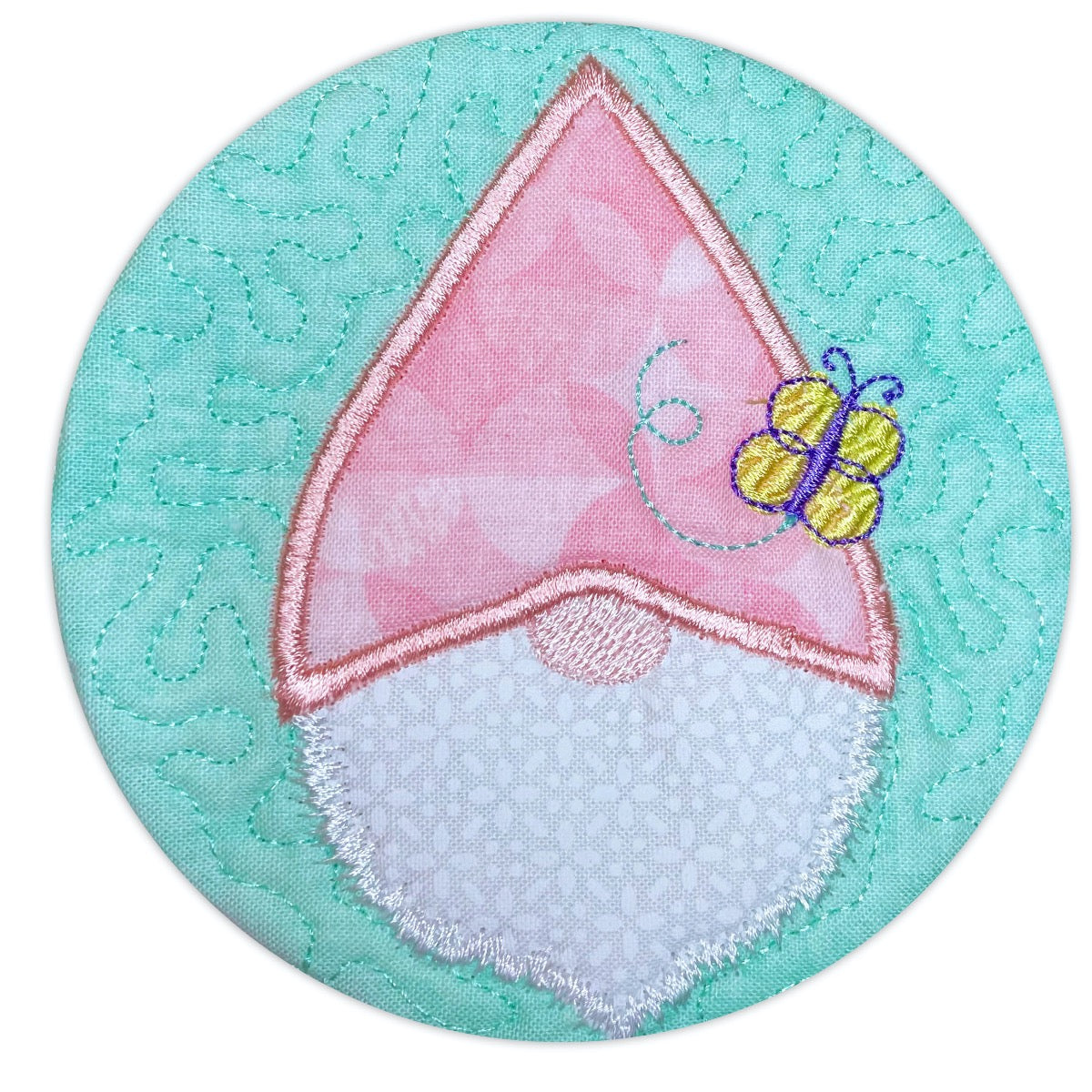 Gnome Boy and Girl Coasters In the Hoop Machine Embroidery Design
