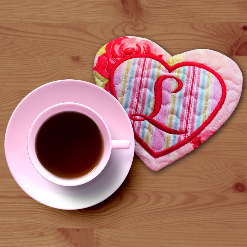 Monogrammed Heart Coasters