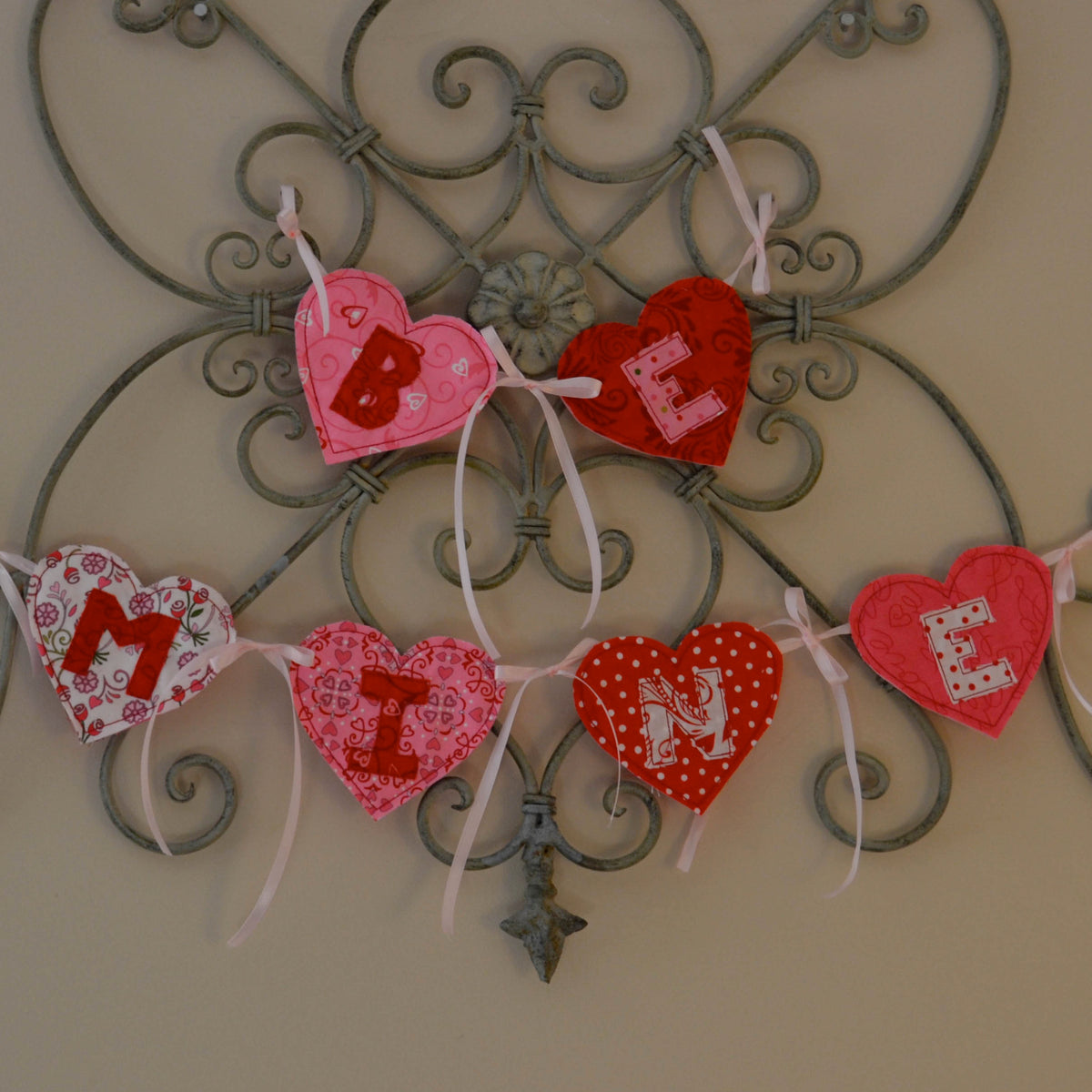 Happy Hearts Banner In the Hoop Embroidery Design