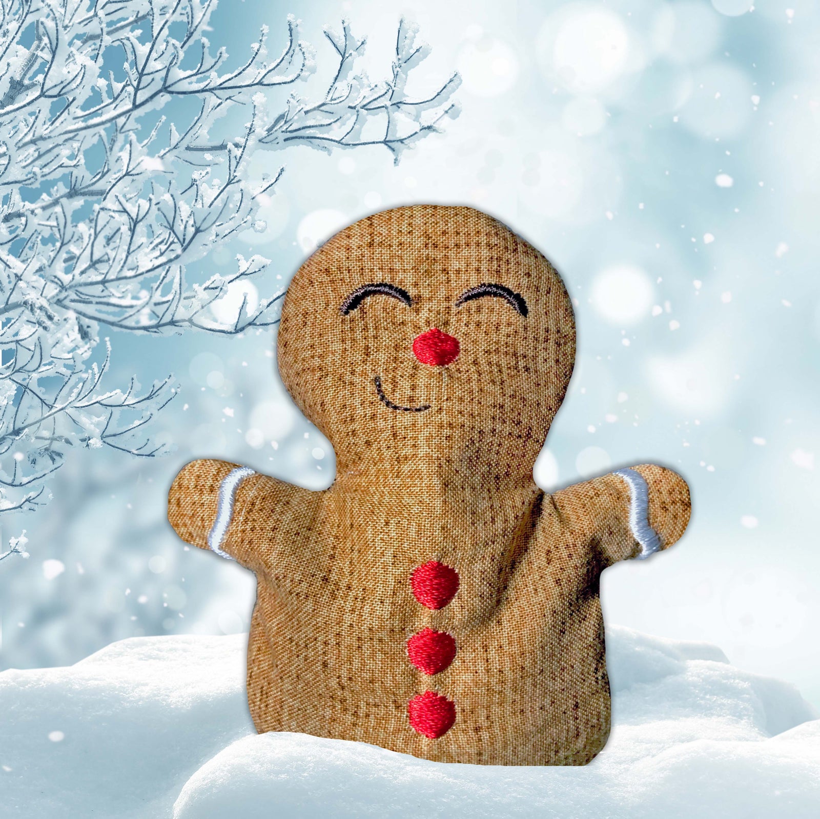 Gingerbread Hand Warmer In the Hoop Machine Embroidery Design