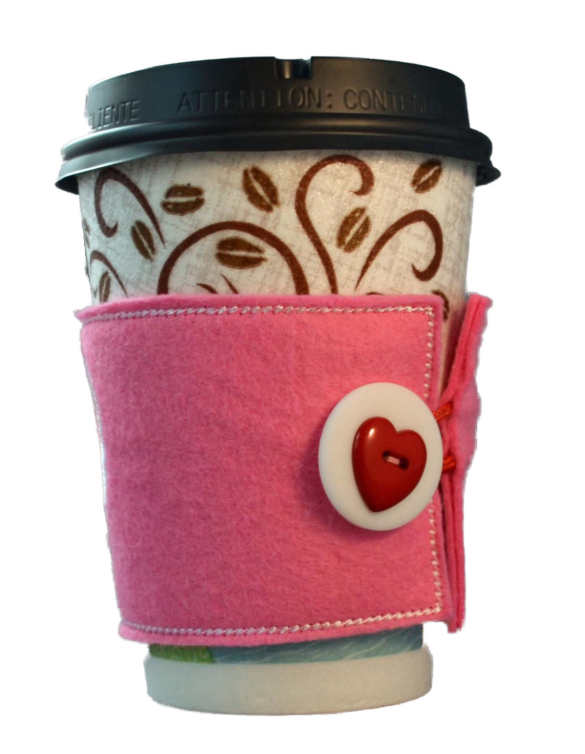 Monogrammed Heart Coffee Cozy