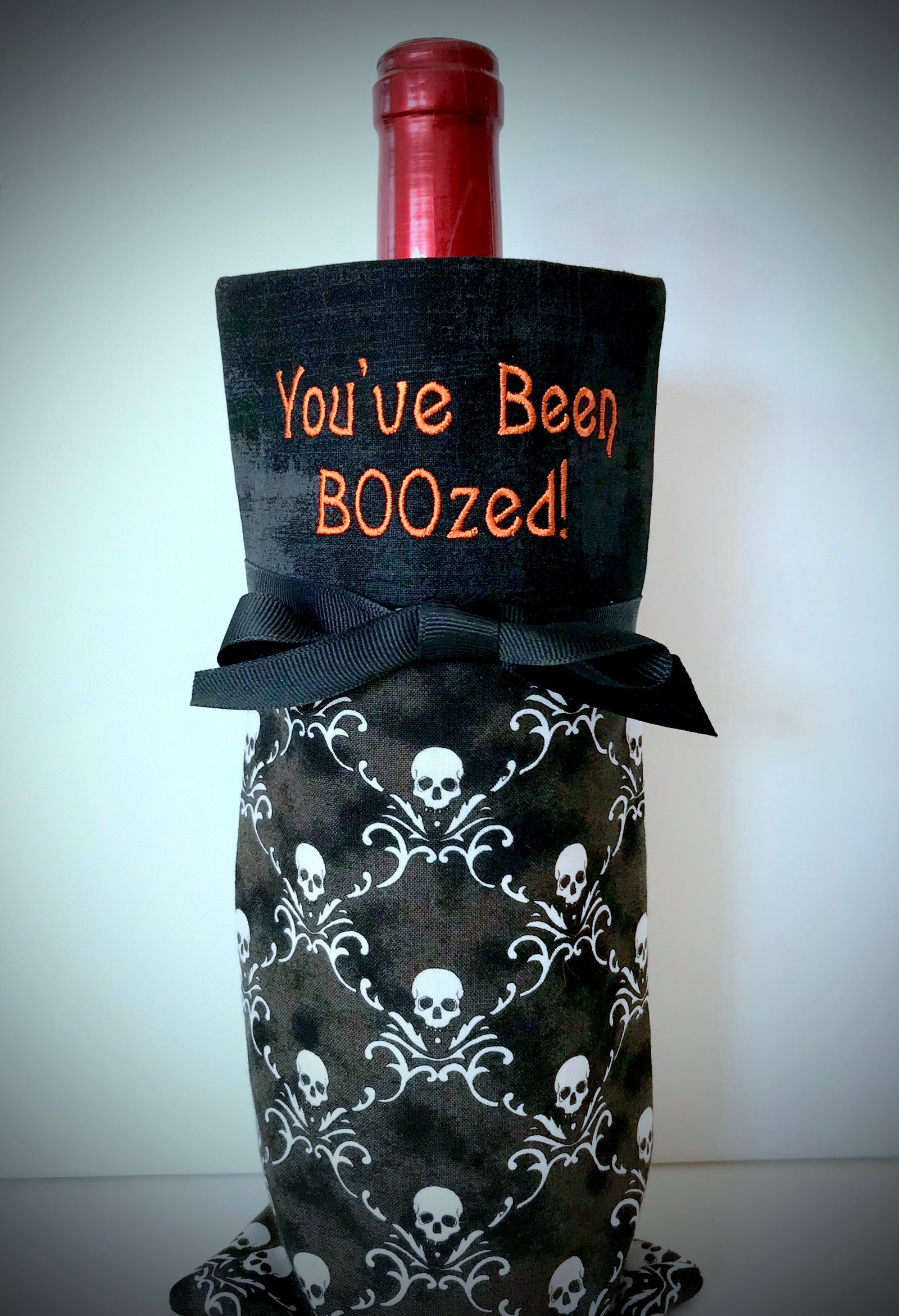 witchy wine bag in the hoop embroidery machine design