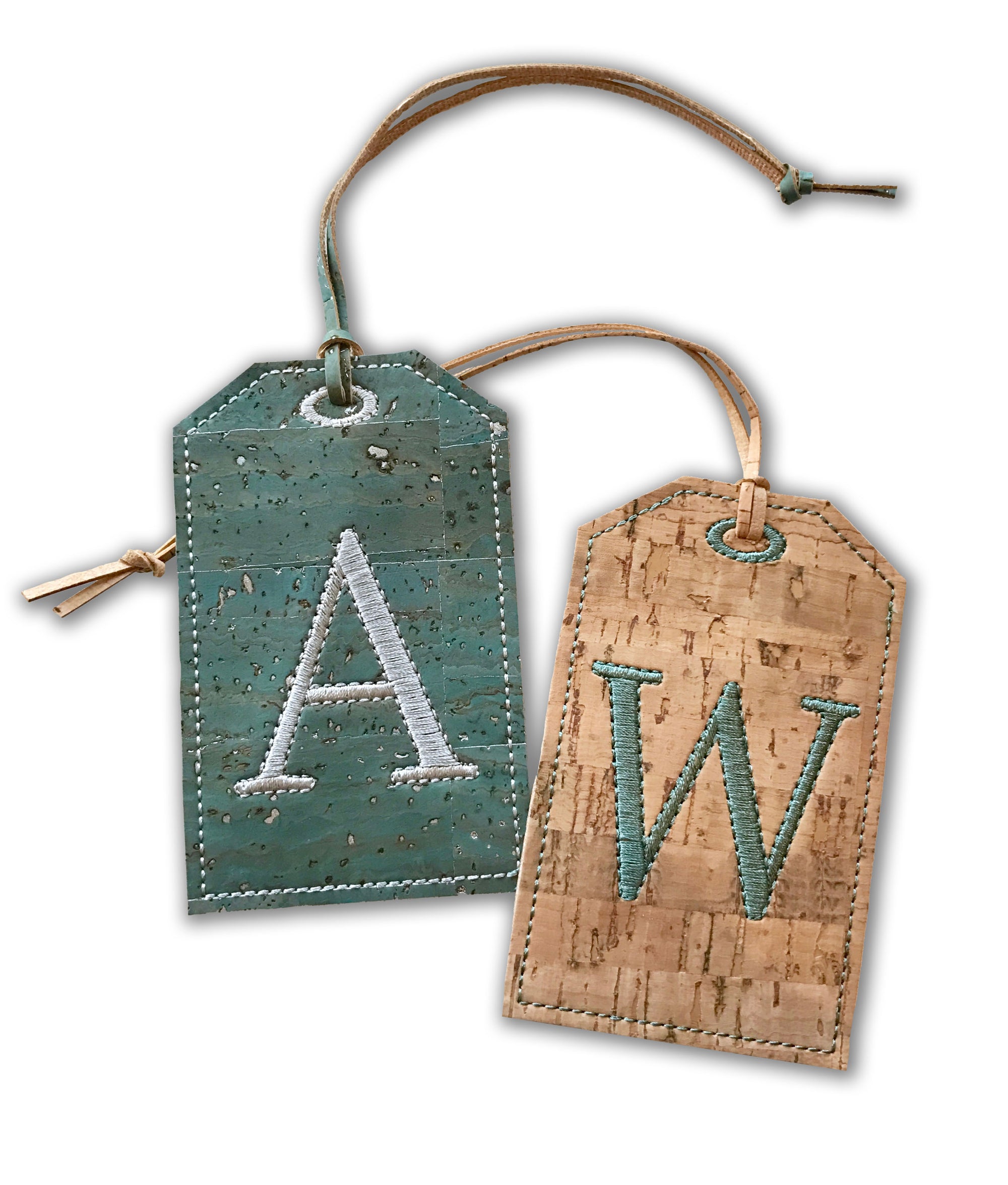 Monogrammed Luggage Tags In the Hoop Machine Embroidery Design