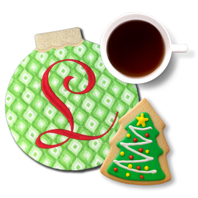 Monogrammed Christmas Ornament Mug Rugs