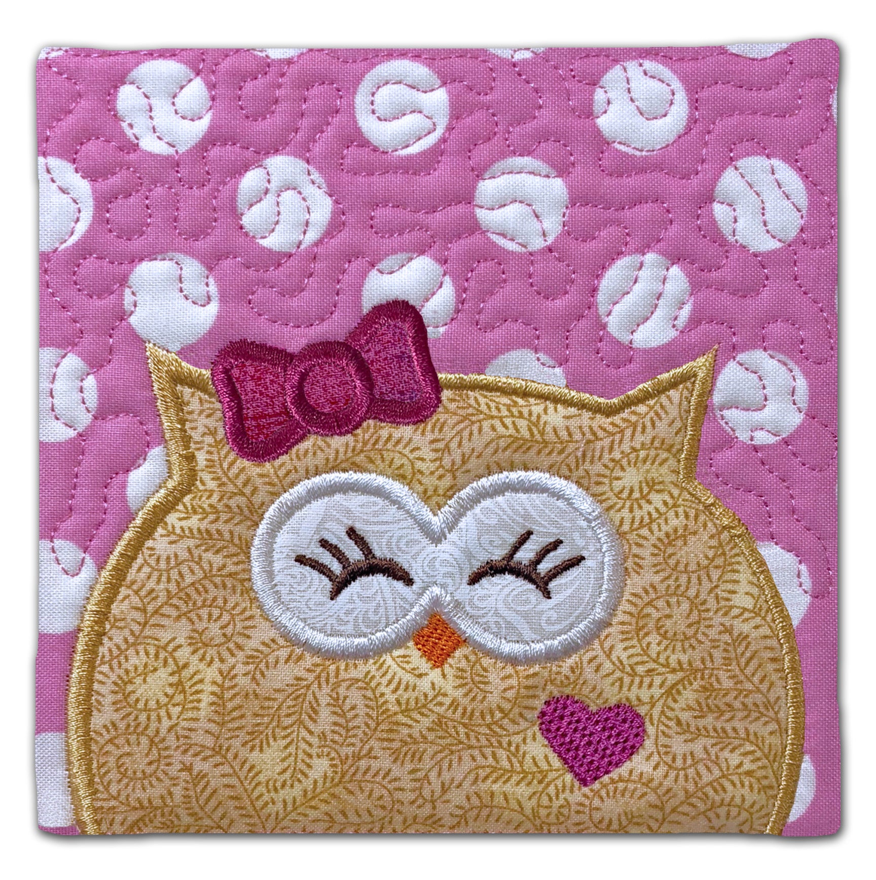 Owl Always Love You In the Hoop Quilt Block Projects Embroidery Design Download 