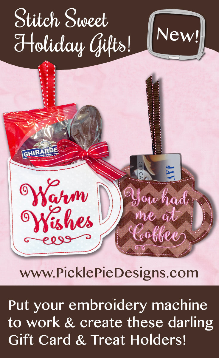 Warm Wishes Gift Card & Treat Holders In the Hoop Machine Embroidery Design Set